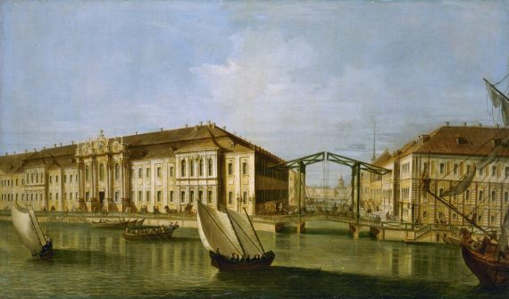 Unbekannter Künstler. Blick auf Winterpalast. 1750